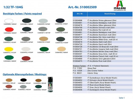 Italeri 2509 - Maqueta avión TF-104 G...