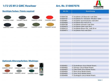 Italeri 7076 - Maqueta  M12 Gun Motor...