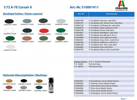 Italeri 1411 - Maqueta avión A-7E...