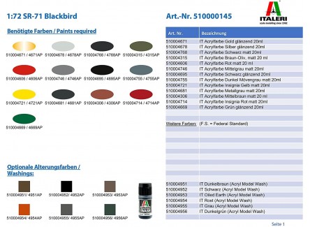 Italeri 0145S - Maqueta avión  SR -...