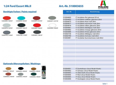 Italeri 3655 - Maqueta Ford Escort...