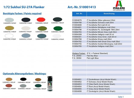 Italeri 1413 - Maqueta avión SU-27A...