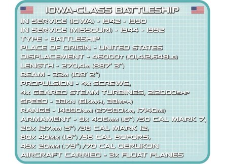 Cobi 4812 - Maqueta USS Iowa (BB-61)...