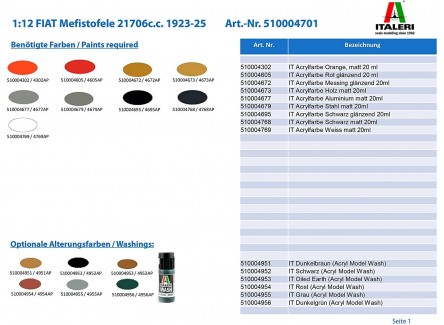 Italeri 4701- Maqueta Fiat...