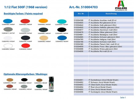 Italeri 4703- Maqueta coche Fiat 500F...