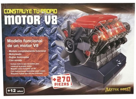 Maqueta Motor V8 Motorizado con Luz y Sonido. Kit de sonido. Kit de montaje