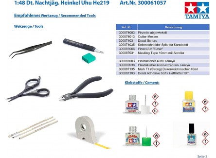 Tamiya 61057 - Heinkel He219 A-7 Uhu...