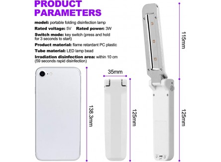 Lámpara de Desinfección UV Portátil,...