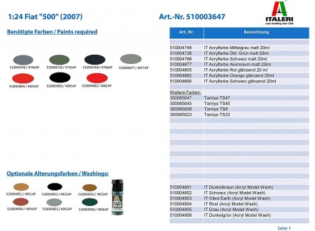 Italeri 3647S - Maqueta Fiat 500"...