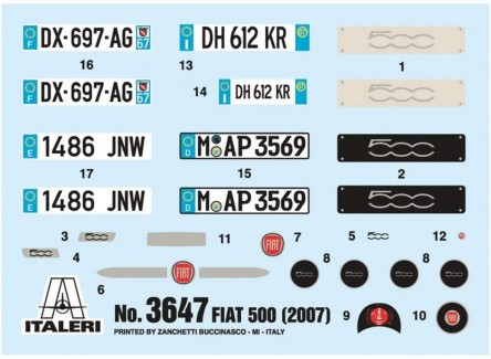 Italeri 3647S - Maqueta Fiat 500"...