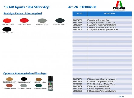 Italeri 4630S - MV AUGUSTA 500cc...