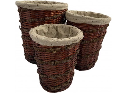 Juego, Set de 3 Cestos de Mimbre para...