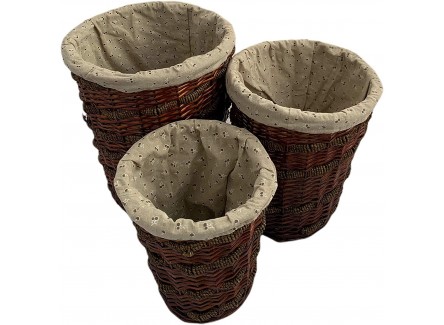 Juego, Set de 3 Cestos de Mimbre para...