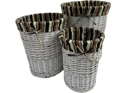 Juego, Set de 3 Cestos de Mimbre para...