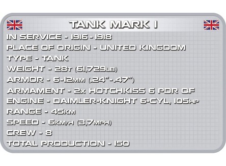 COBI 2972 - Maqueta Tanque Mark I...