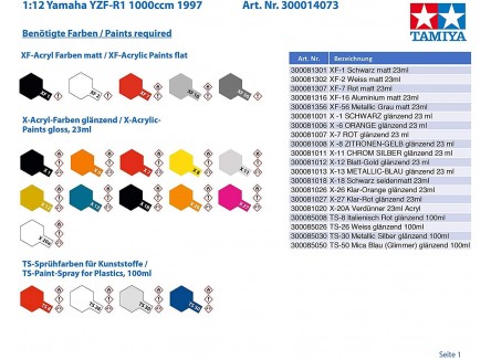 Tamiya 14073 - Maqueta moto Yamaha...