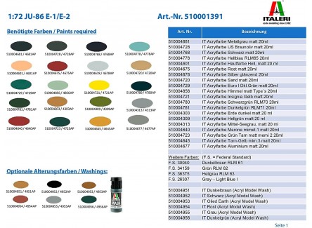 Italeri 1391 - Maqueta avión Ju 86...